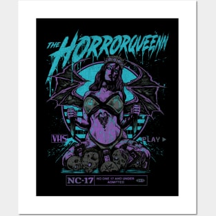 HORRORQUEENN (teal purple grey) Posters and Art